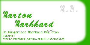 marton marhhard business card